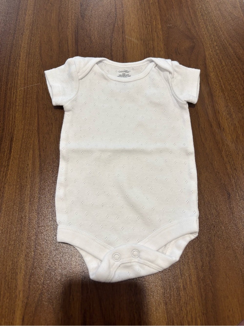 Gerber White Eyelet Short Sleeve Bodysuit